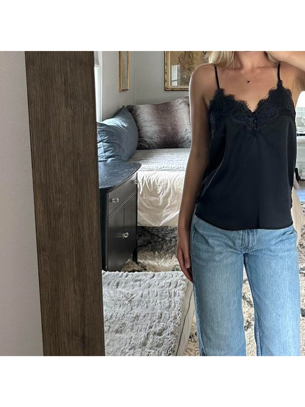 black abercrombie & fitch lace cami top